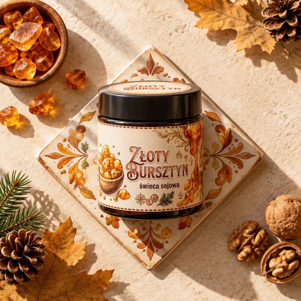 "Złoty Bursztyn" - Świeca sojowa 120ml
