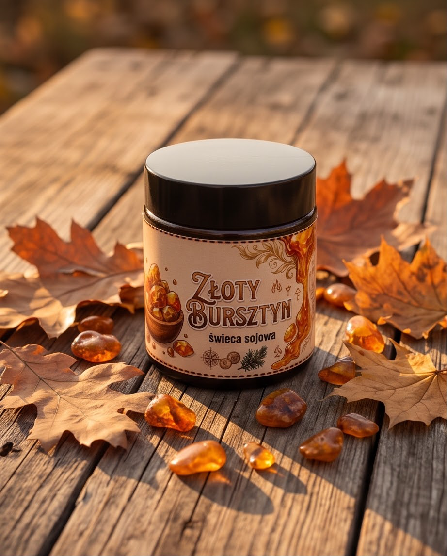 "Złoty Bursztyn" - Świeca sojowa 120ml