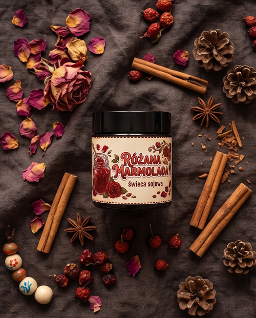"Różana Marmolada" - Świeca sojowa 120ml
