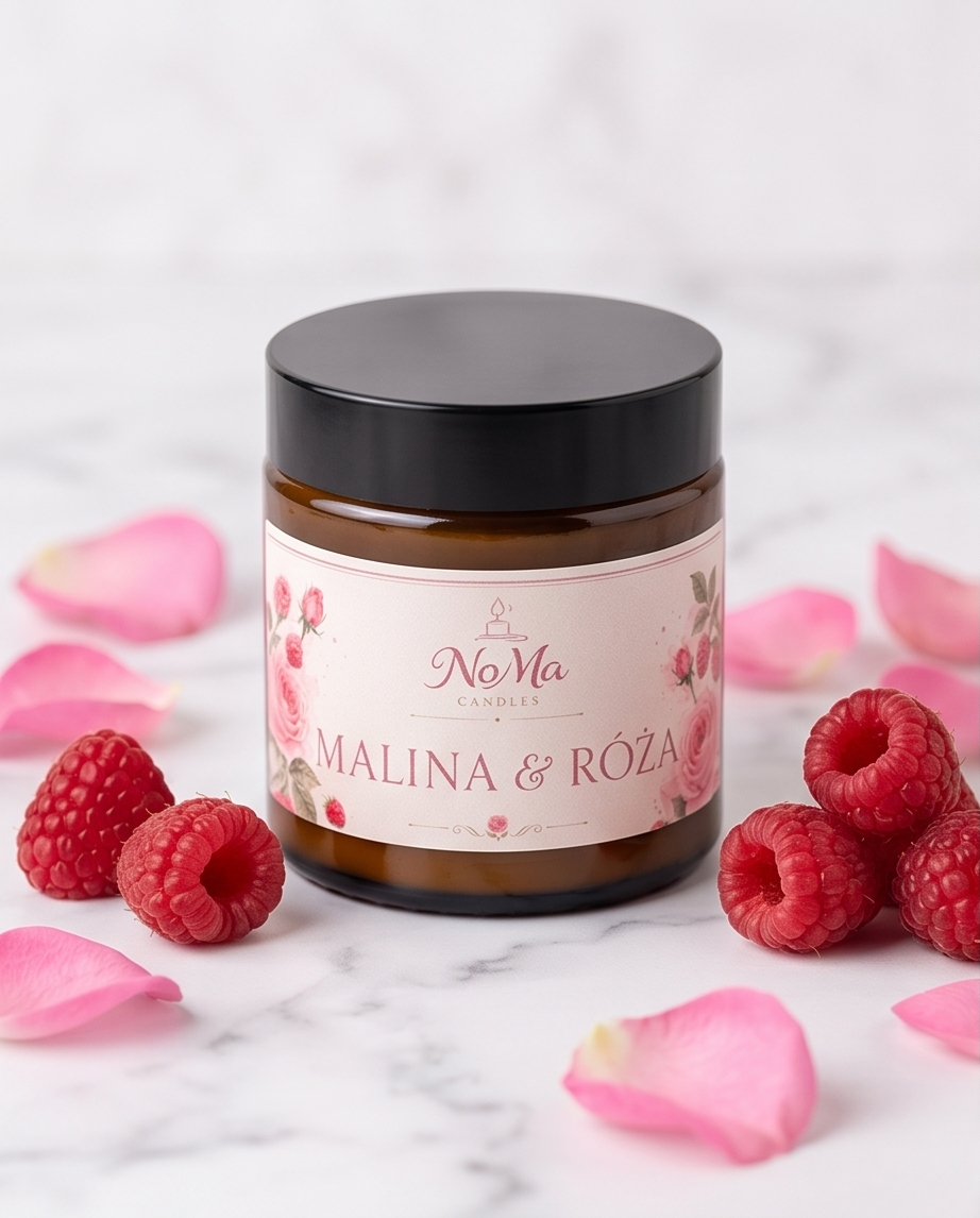 Malina&Róża - świeca sojowa 120ml