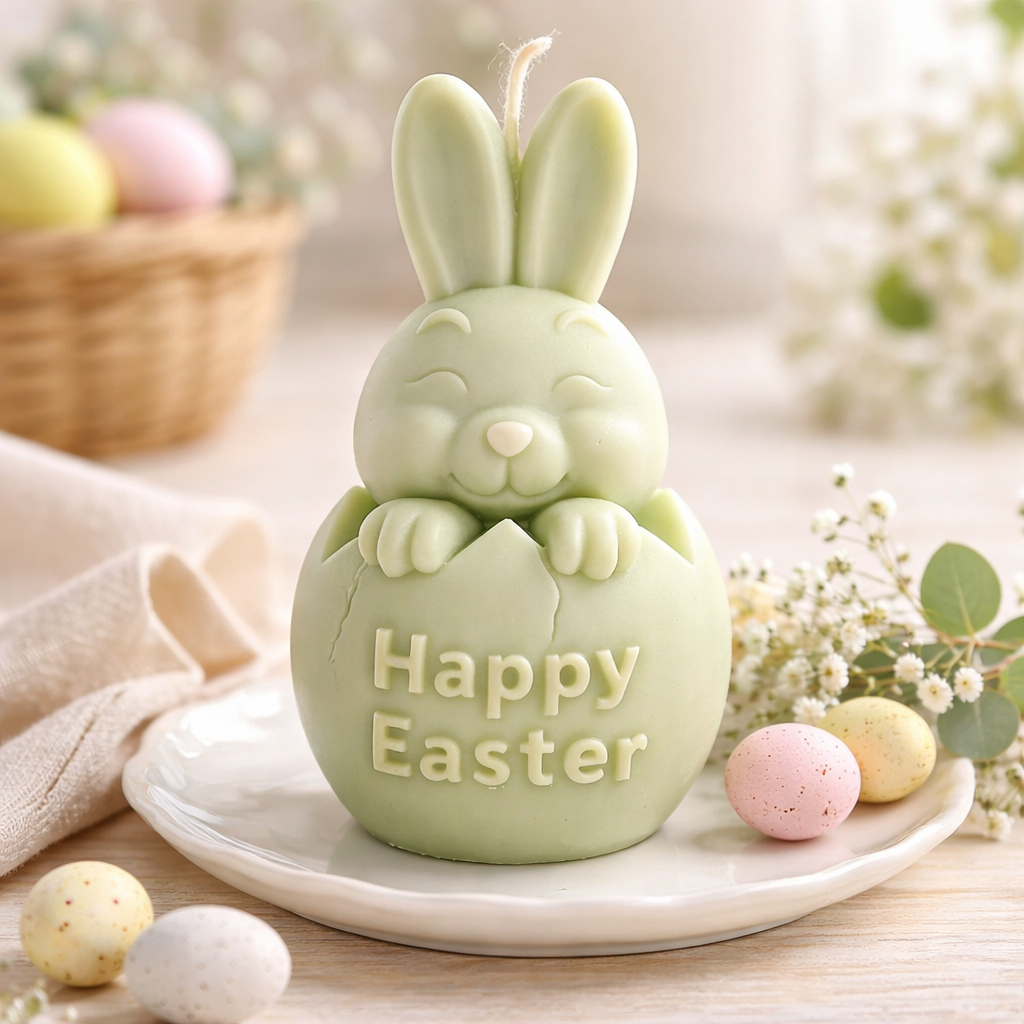 Świeca wolnostojąca - Królik w jaju